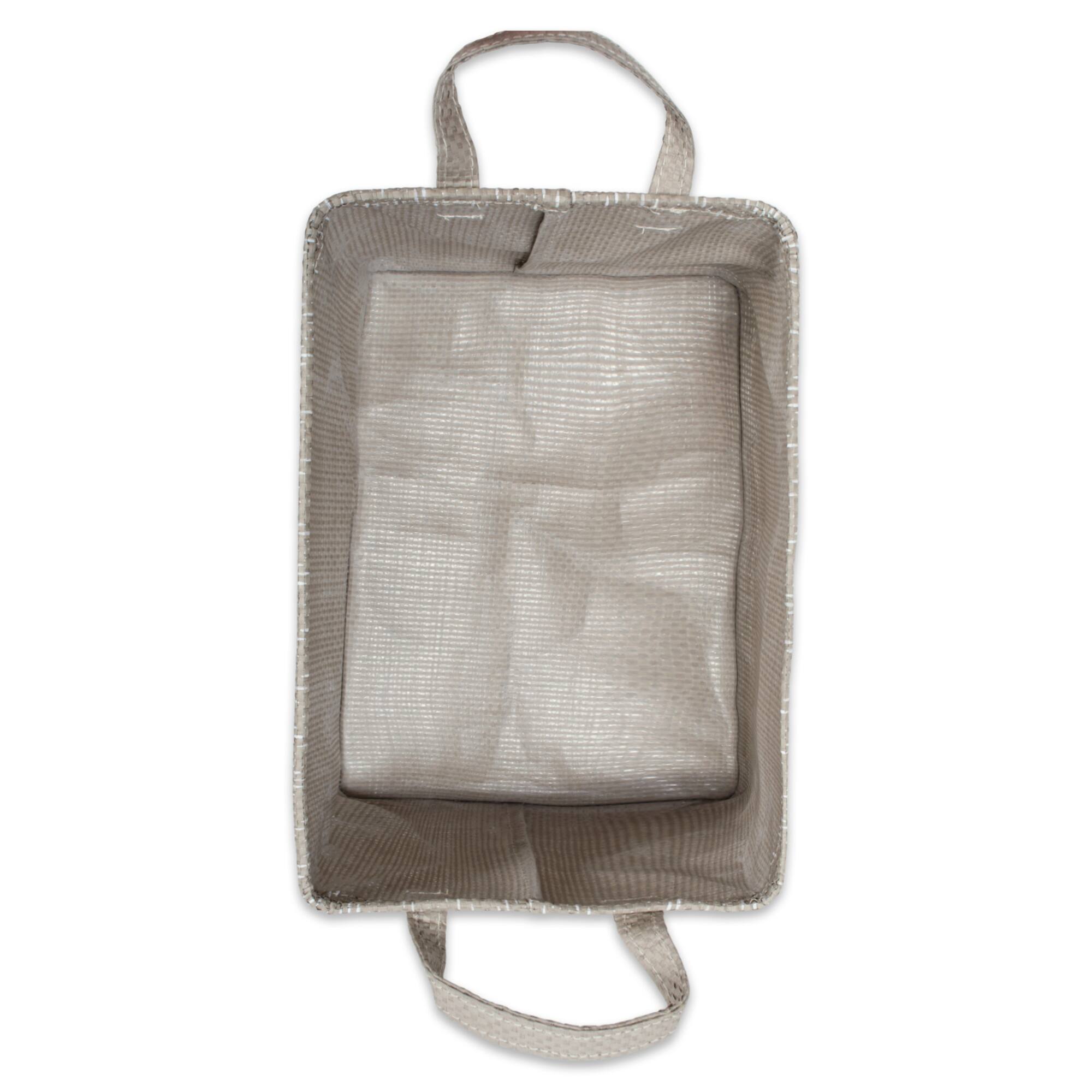 DII® Medium Stone & Cream Tribal Chevron PE-Coated Woven Paper Laundry Bin, 2ct.